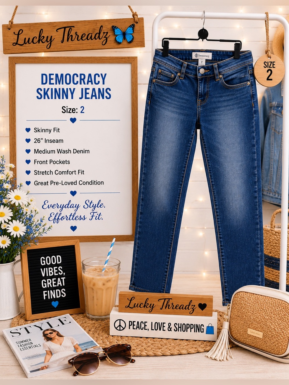 DEMOCRACY medium/dark wash  SKINNY JEANS 
Size: 2 Ab technology